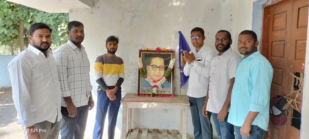 Youth with Ambedkar Portrait